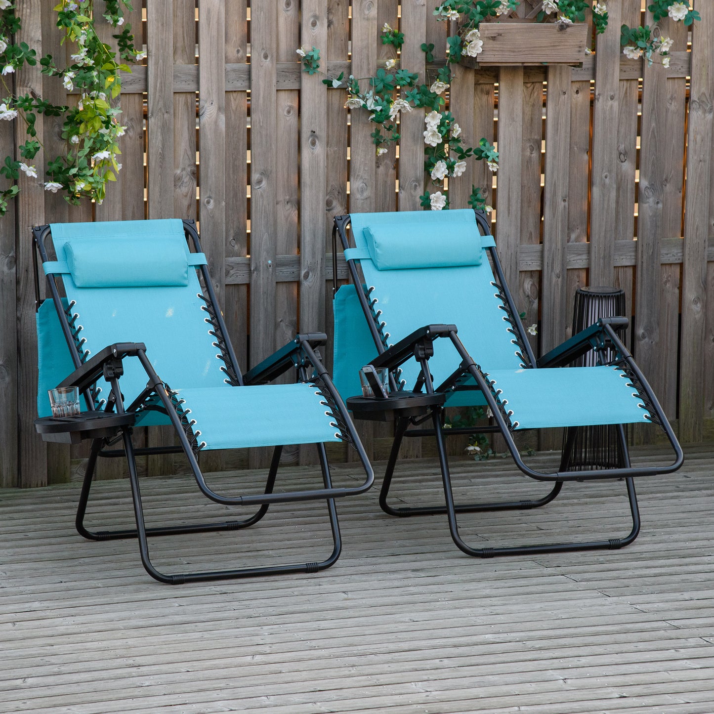 Chaise longue zéro gravité pliable avec auvent