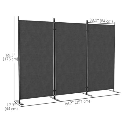 Paravent extérieur pliable 3 panneaux 177 cm — Foncé