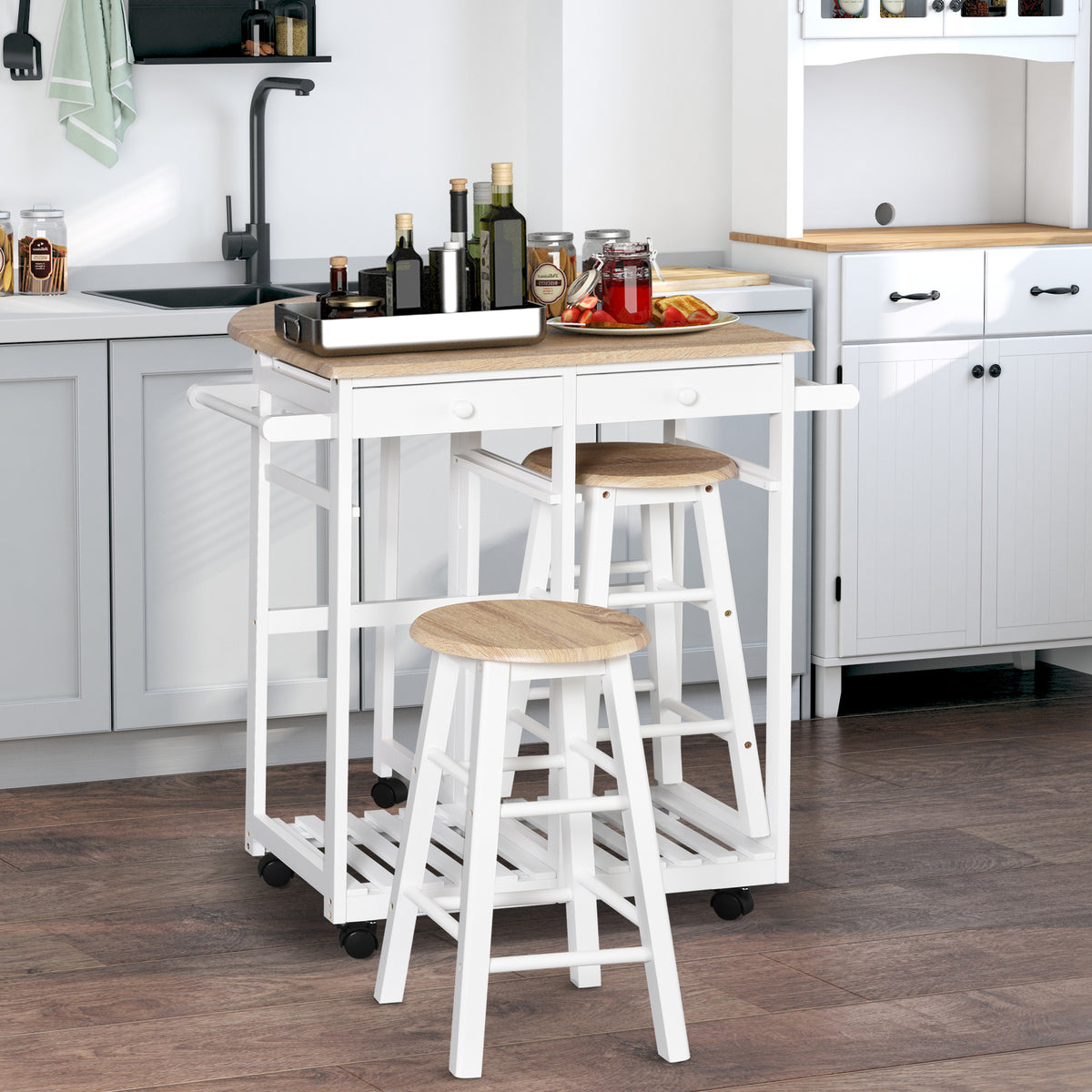 Desserte de cuisine rabattable — Lot de 3