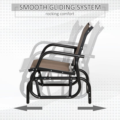Chaise balançoire d'extérieur à glissement en acier