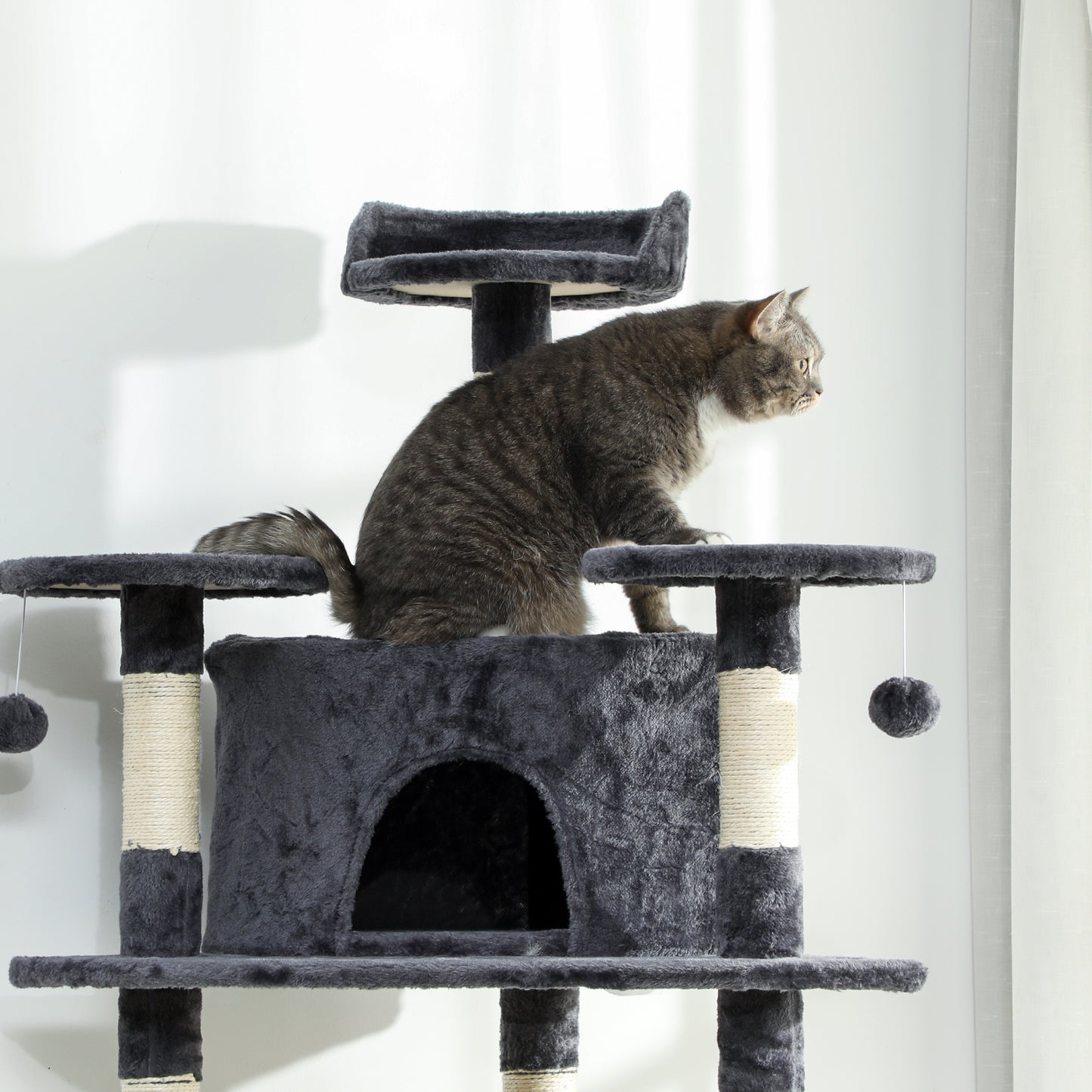 Arbre à chat multiniveau 79 pouces avec griffoirs