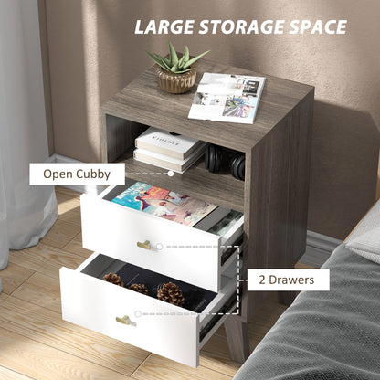 Tables de chevet modernes avec 2 tiroirs — lot de 2