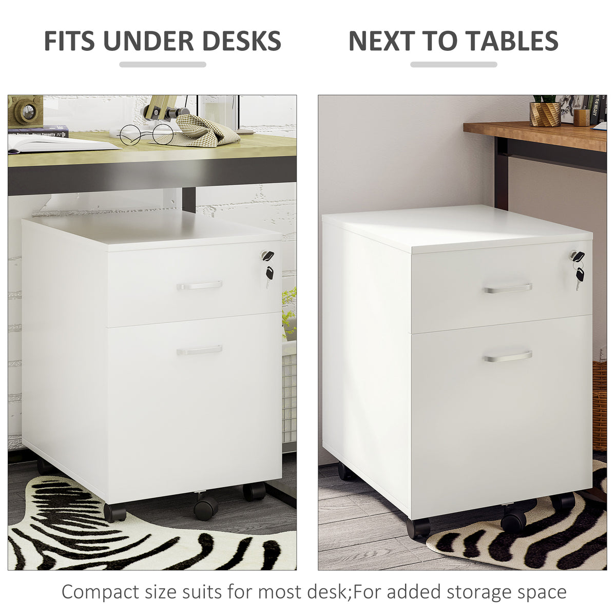Caisson de bureau mobile verrouillable