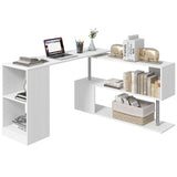 Bureau d'angle rotatif 360° avec étagères 3 niveaux