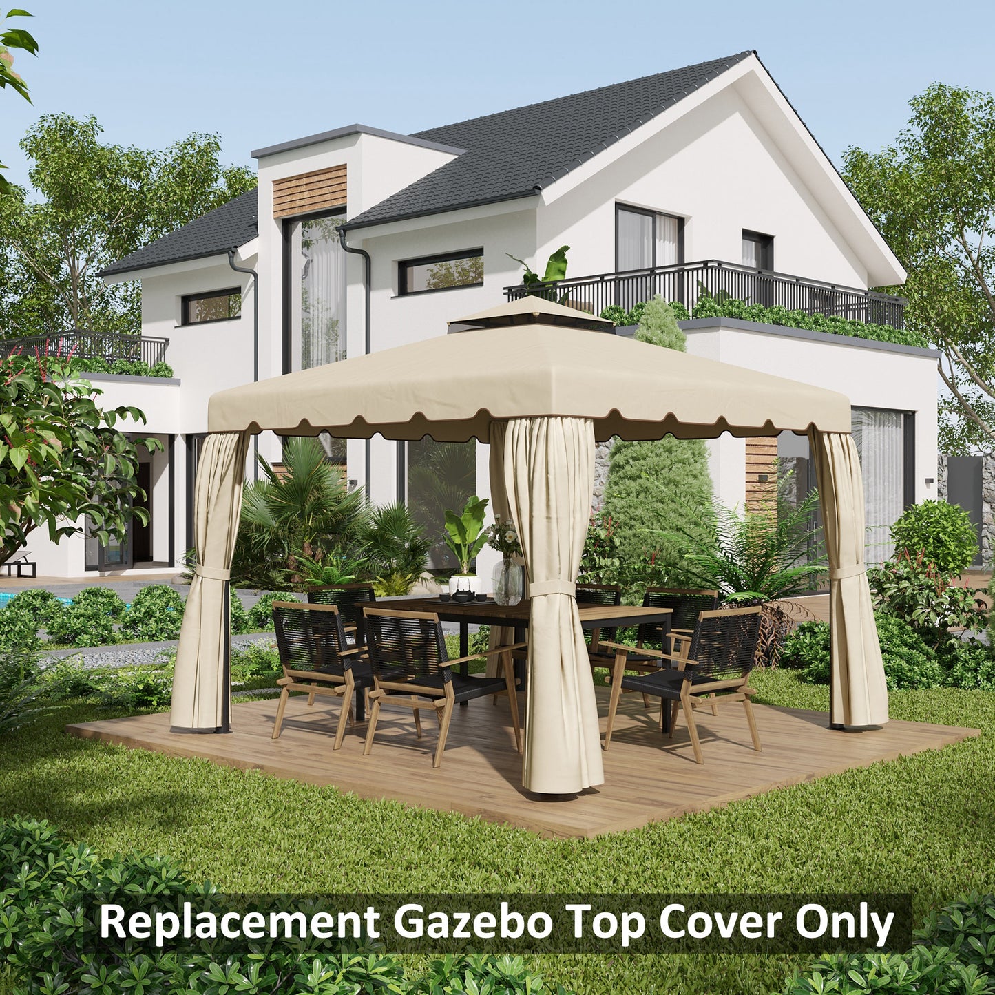 Toile de remplacement pour gazebo double toit ventilé 3 x 3 m