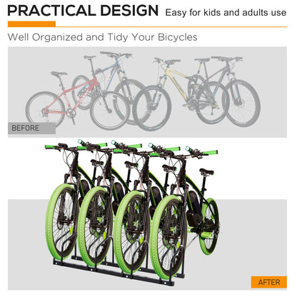 Support à vélos en acier pour 4 vélos