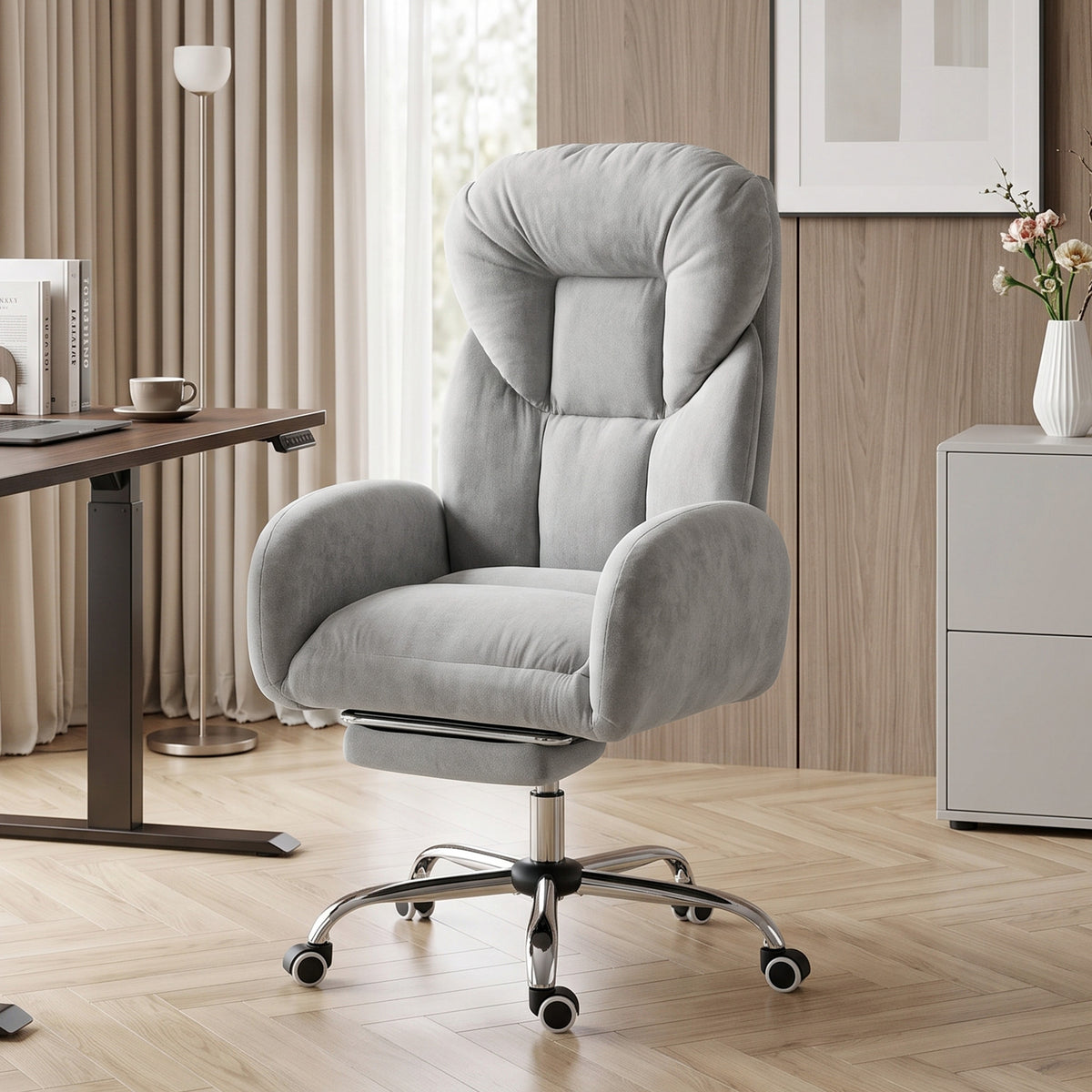 Chaise de bureau ergonomique avec repose-pieds