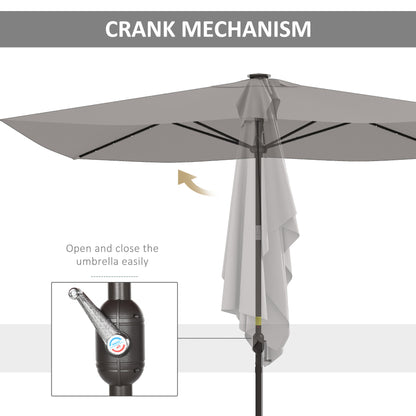 Parasol de patio rectangulaire avec éclairage DEL solaire 195x295cm