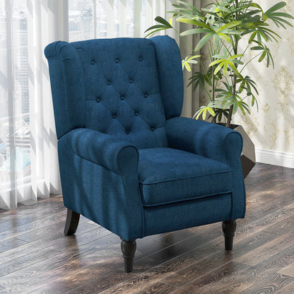 Fauteuil d'accent capitonné à dossier ailé en polyester