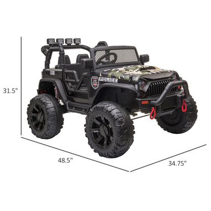 Voiture de police électrique 12V enfant tout-terrain