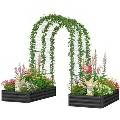 Jardinière surélevée en acier avec treillis en arche