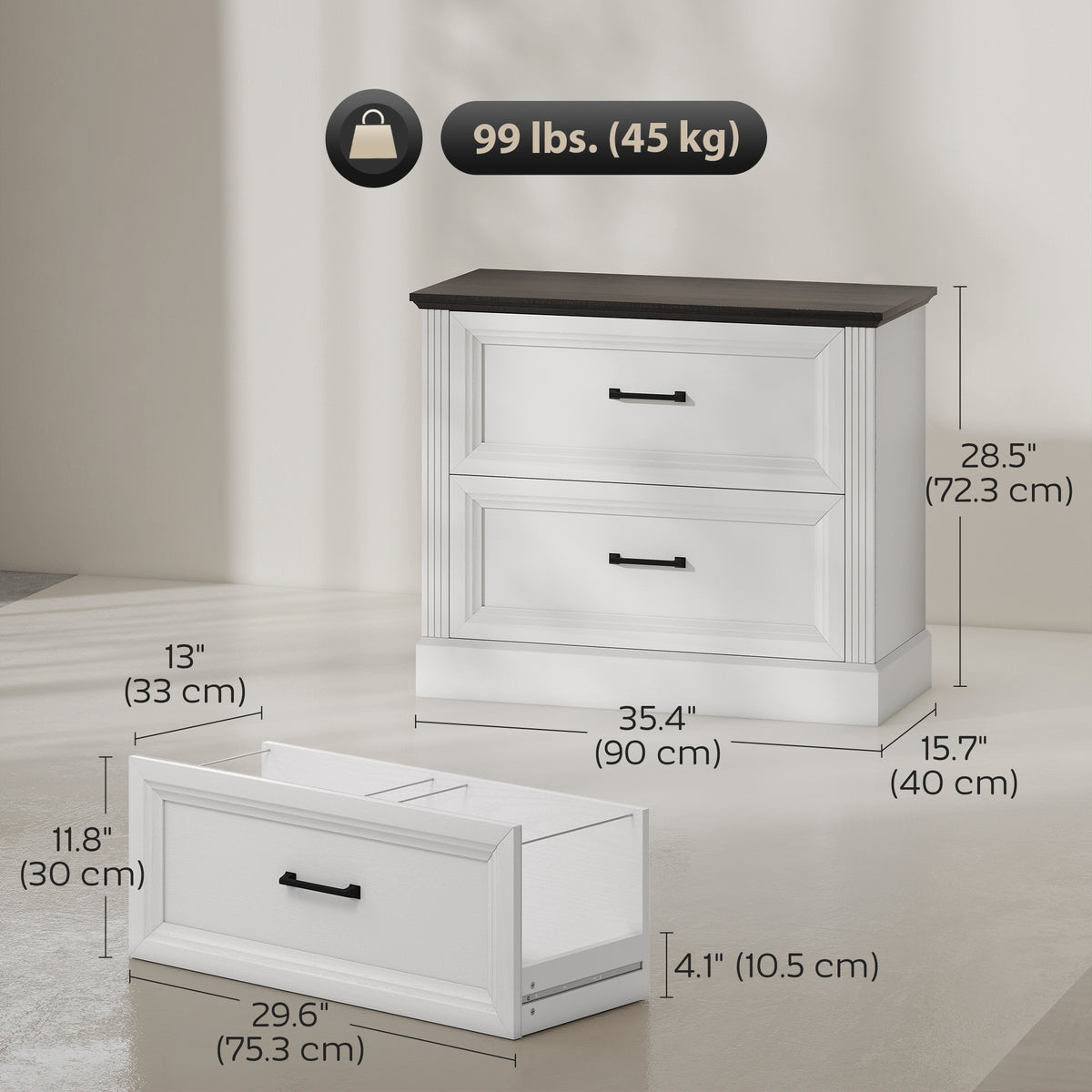 Classeur lateral style champetre