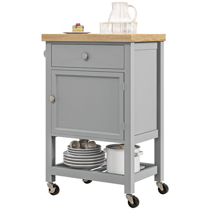 Îlot de cuisine roulant en bois