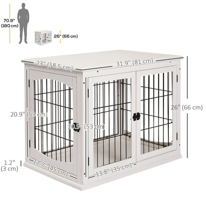 Cage chien table d'appoint 2 portes 26 pouces