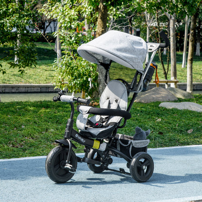 Tricycle 6-en-1 pour tout-petits avec panier et harnais