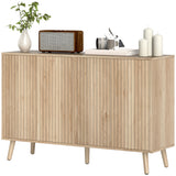 Buffet bahut cannelé moderne avec tablettes ajustables