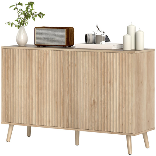 Buffet bahut cannelé moderne avec tablettes ajustables