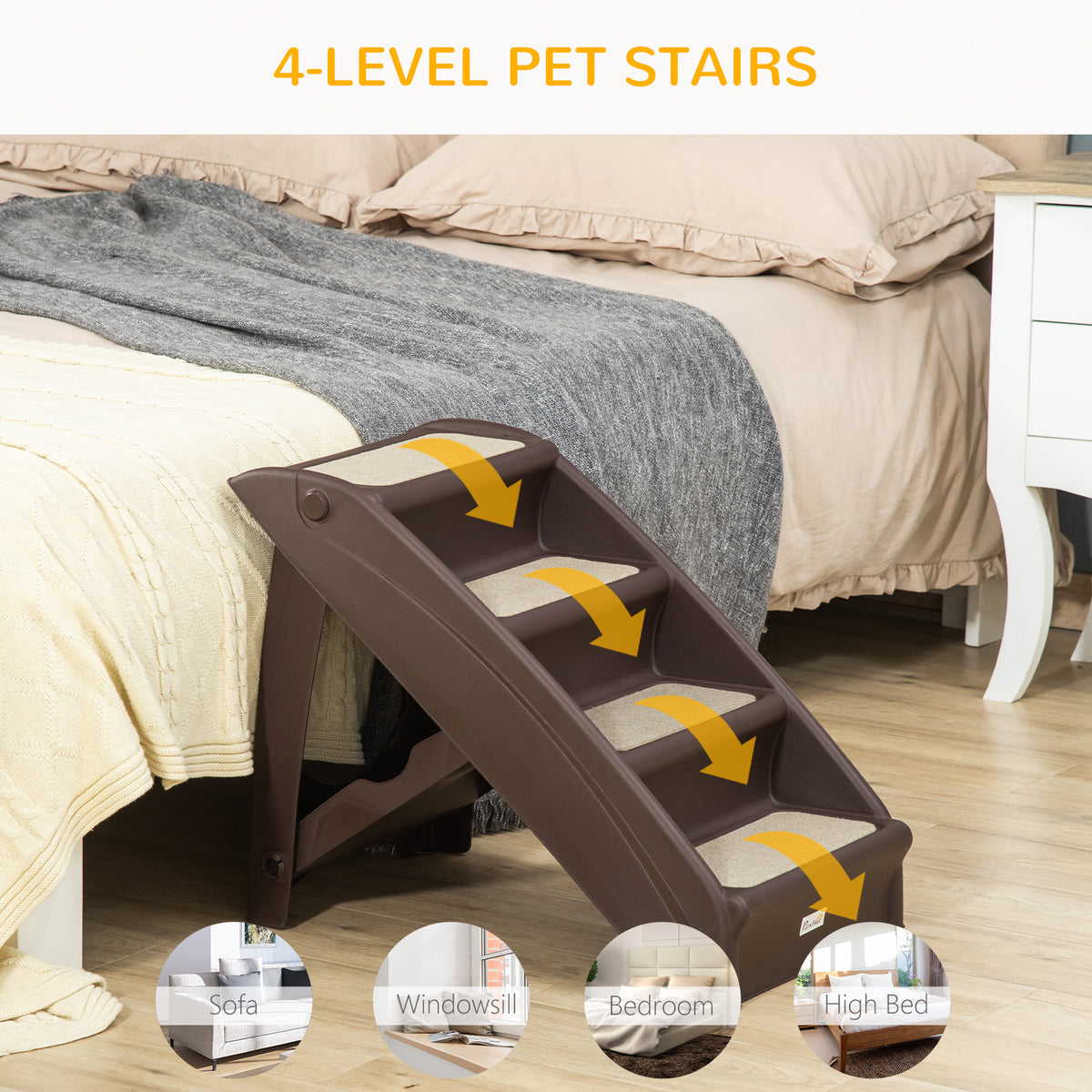 Escalier pour chien pliable à 4 niveaux