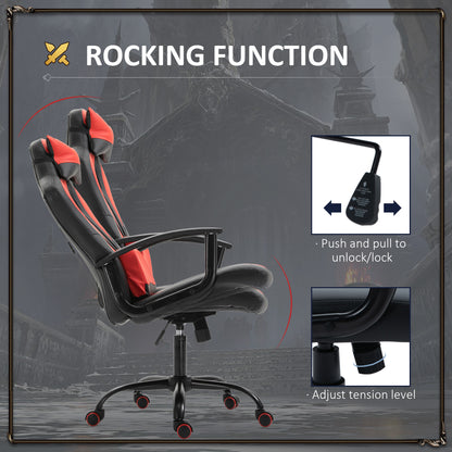 Chaise de bureau dossier haut style racing — noir