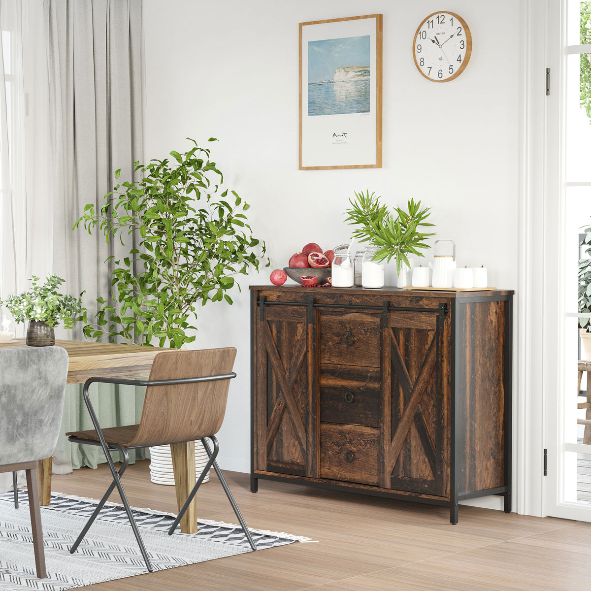 Buffet de cuisine industriel style rustique