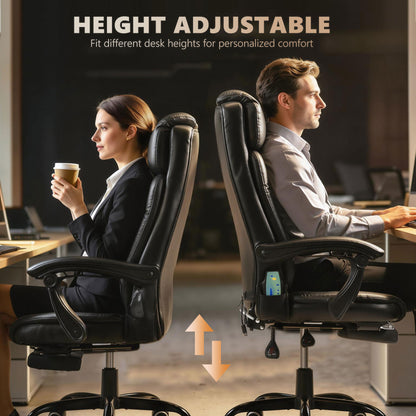Chaise de bureau massante inclinable avec repose-pieds