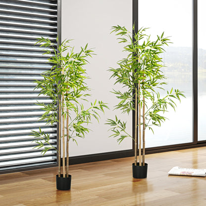 Arbres bambou artificiels en pot 183 cm — lot de 2