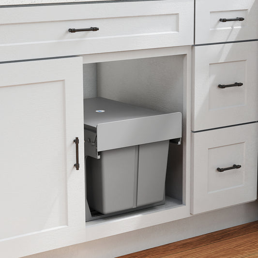 Poubelle coulissante sous évier double compartiment 30 litres