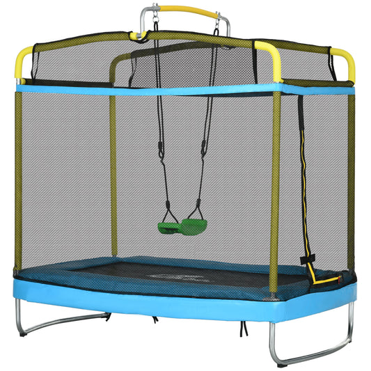 Trampoline pour enfants avec filet de sécurité et balançoire