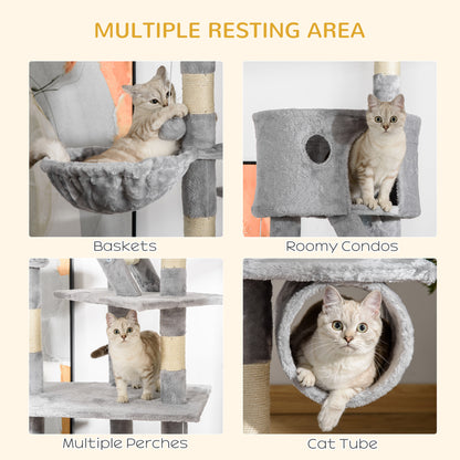 Arbre à chat multi-niveaux ajustable 240-260 cm