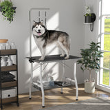Table toilettage chien bras ajustable plateau caoutchouc