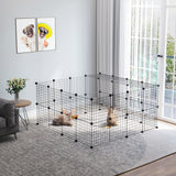 Enclos modulaire pour petits animaux en fil de métal — Lot de 40