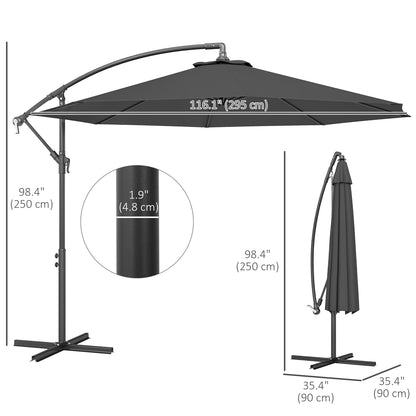 Parasol déporté patio 10 pieds cantilever avec base croisée