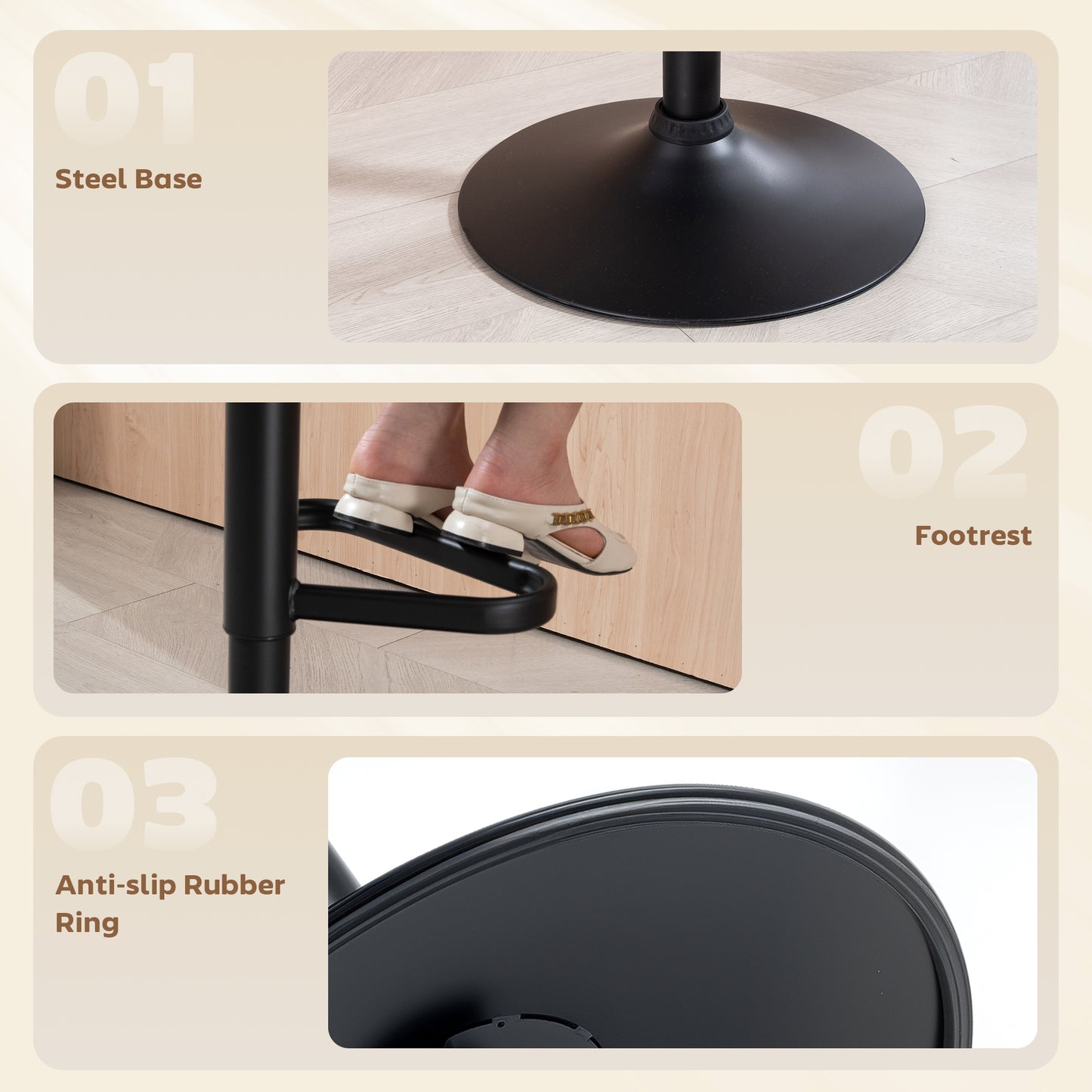 Tabourets de bar pivotants ajustables ensemble de 2