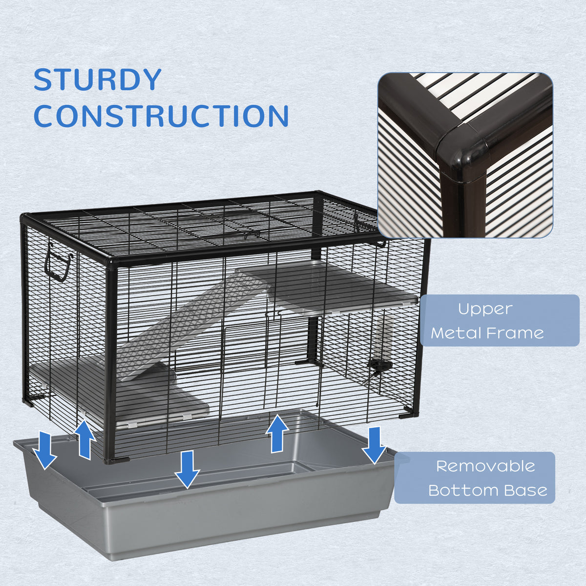 Cage à hamster à 3 niveaux pour petits animaux