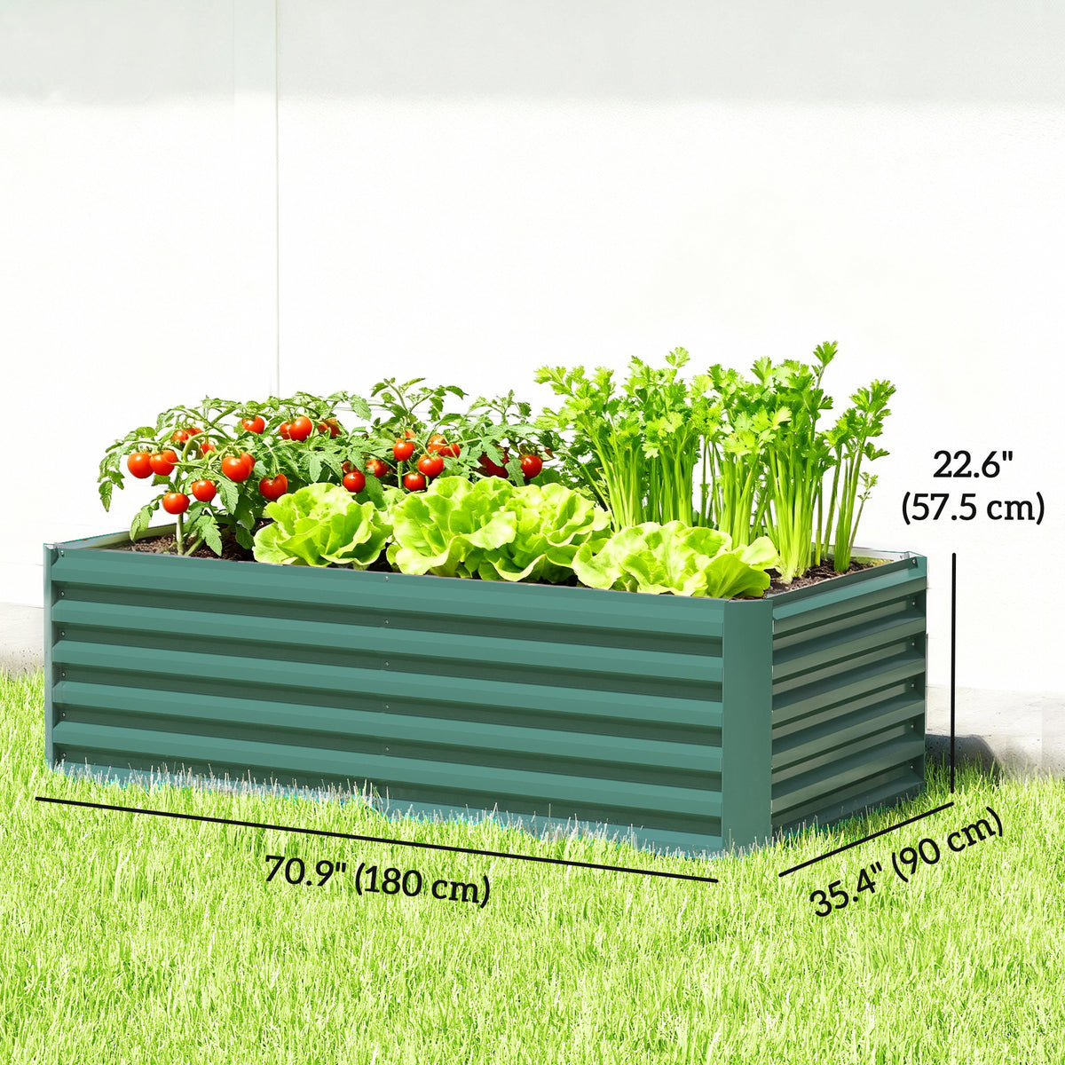 Bac de jardinage surélevé galvanisé 182 × 91 cm