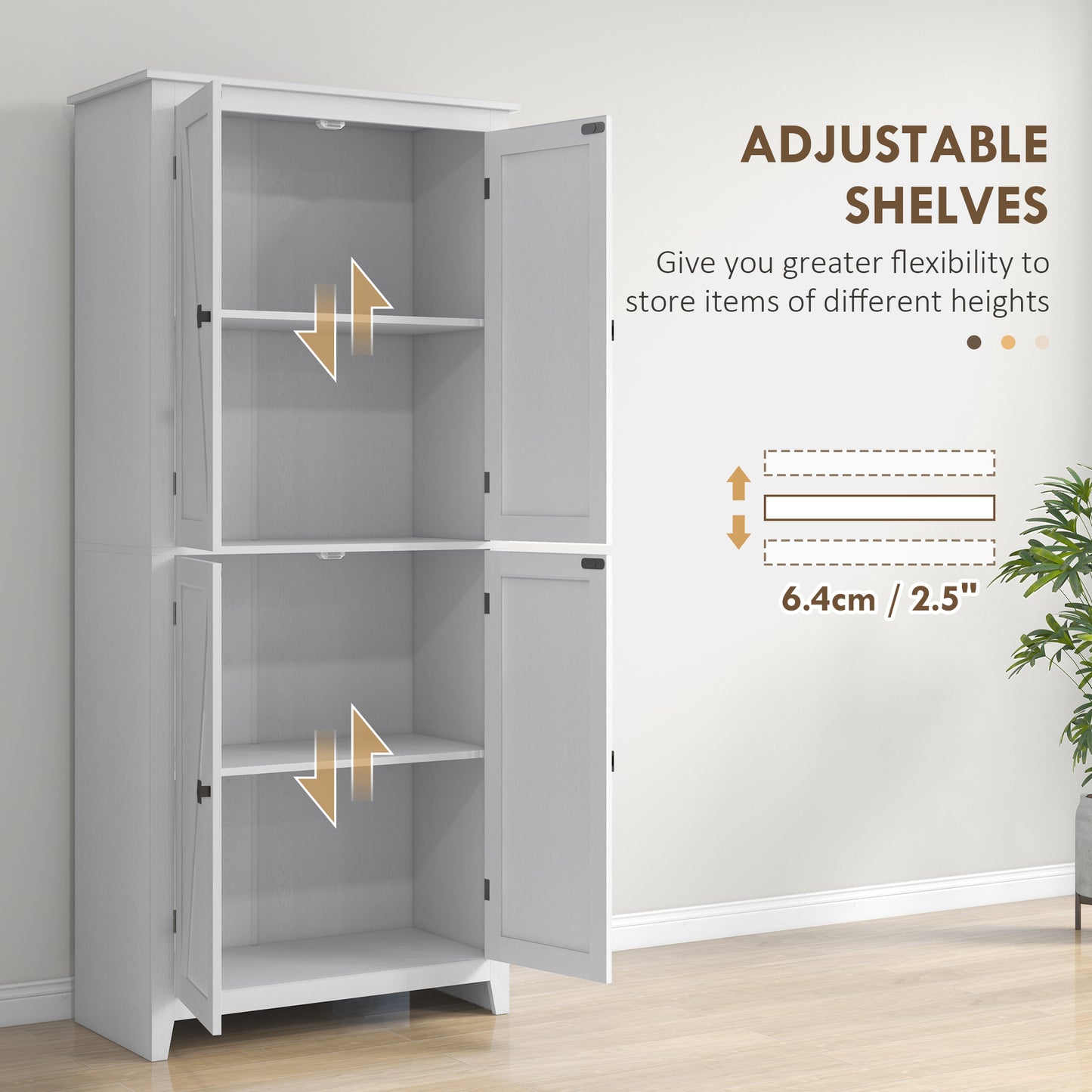 Armoire-garde-manger haute style grange 4 portes