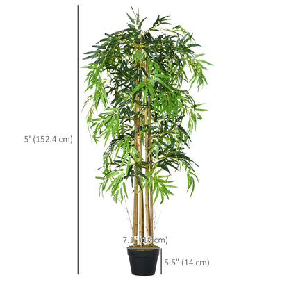Bambou artificiel 8 troncs 1095 feuilles pot inclus