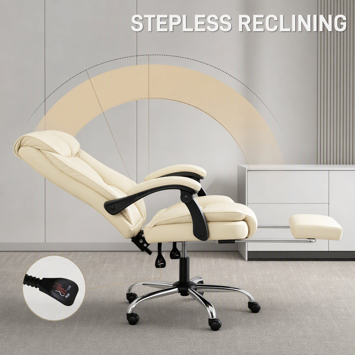 Chaise de bureau ergonomique avec repose-pieds