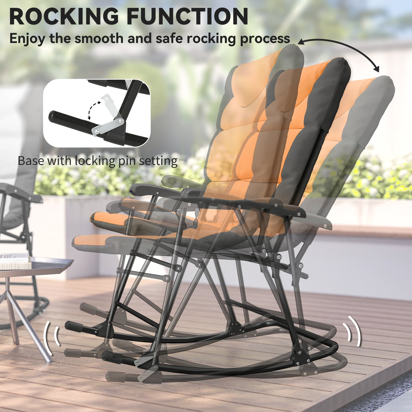 Ensemble chaise berçante pliable 3 pièces
