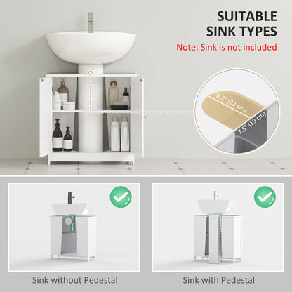 Meuble-lavabo sous évier avec 2 portes et tablette