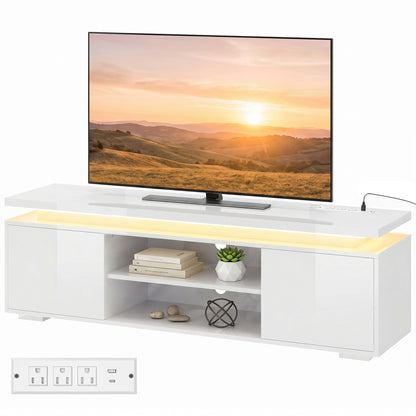 Meuble TV avec DEL RGB et prises intégrées