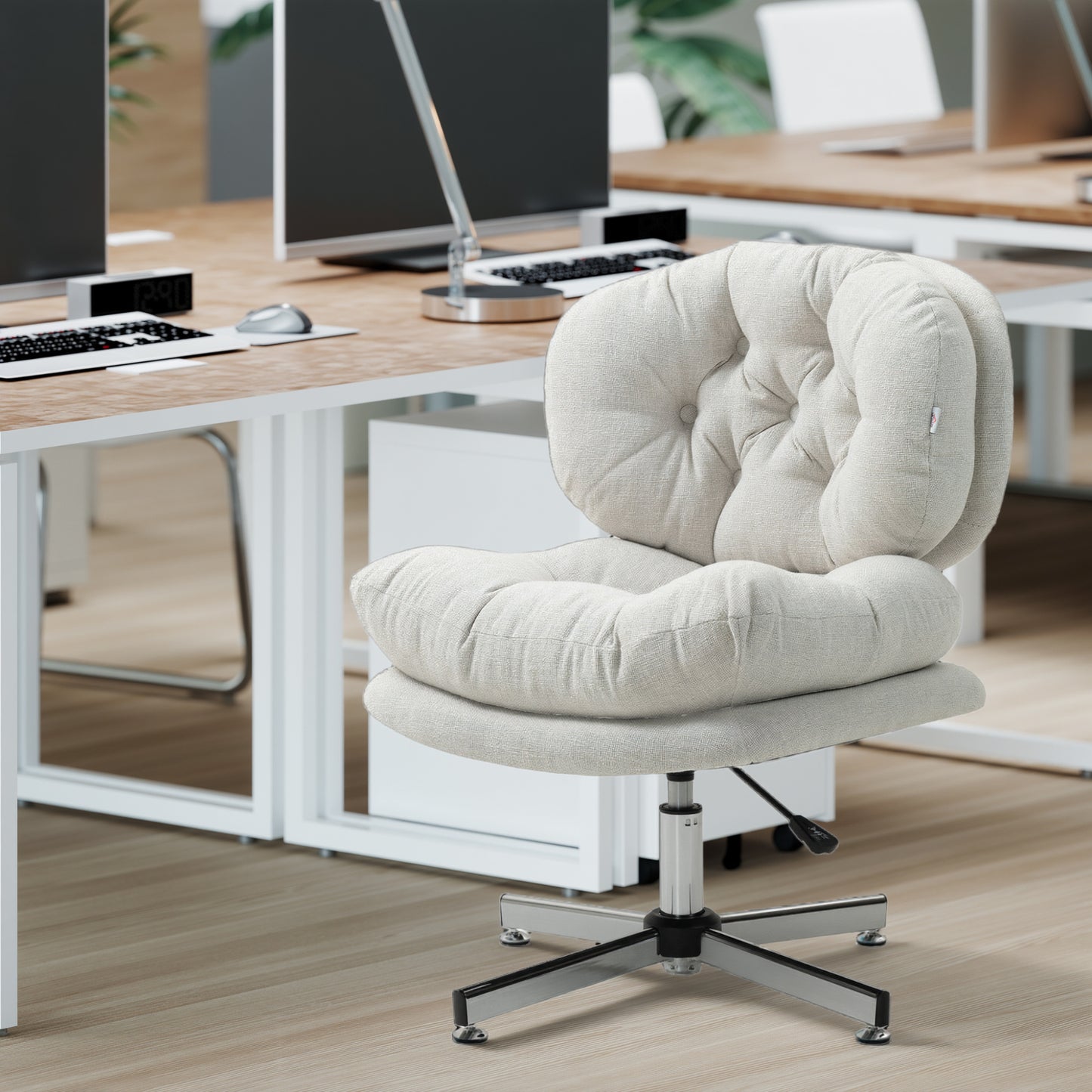 Chaise de bureau sans accoudoirs siège large rembourré