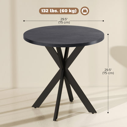 Table à manger ronde contemporaine 74 cm pieds croisés