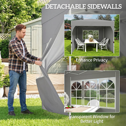 Tente de jardin escamotable UPF 50+ avec 3 parois