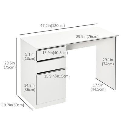 Bureau informatique avec tiroirs et armoire