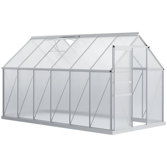 Outsunny Greenhouse 190x190x200cm Polycarbonate Aluminum Grey