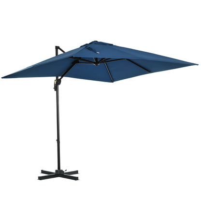 Parasol déporté carré 245 cm rotation 360°