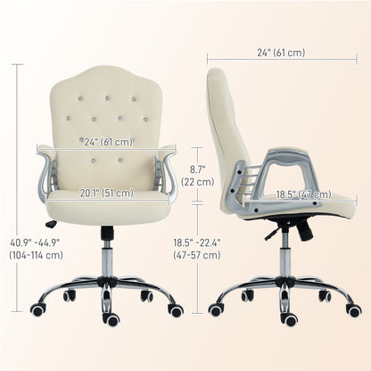 Chaise de bureau velours capitonnée réglable pivotante