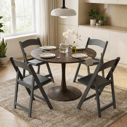 Chaises pliantes rembourrées en résine, lot de 4