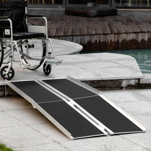 Rampe d'accès pliable 1,8 m aluminium anti-dérapant